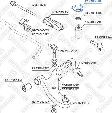 Stellox 12-74025-SX - Опора стойки амортизатора, подушка unicars.by