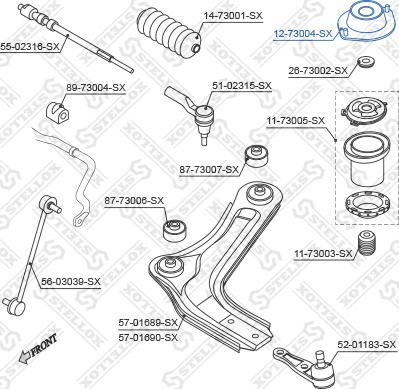 Stellox 12-73004-SX - Опора стойки амортизатора, подушка unicars.by