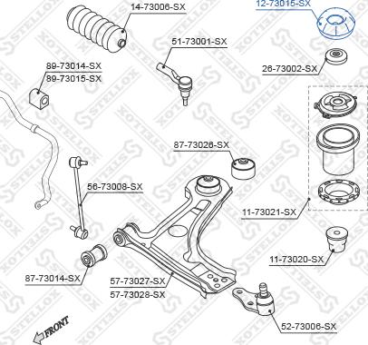 Stellox 12-73015-SX - Опора стойки амортизатора, подушка unicars.by