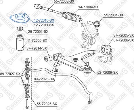 Stellox 12-72010-SX - Опора стойки амортизатора, подушка unicars.by