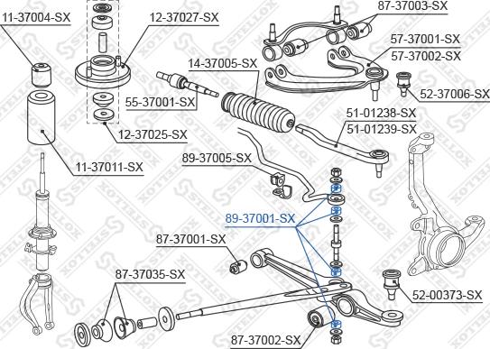 Stellox 89-37001-SX - Втулка стабилизатора unicars.by