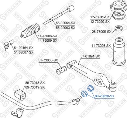 Stellox 89-73020-SX - Втулка стабилизатора unicars.by