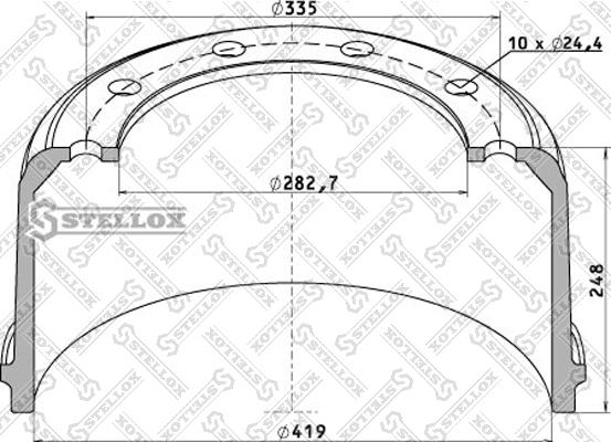 Stellox 85-00025-SX - Тормозной барабан unicars.by