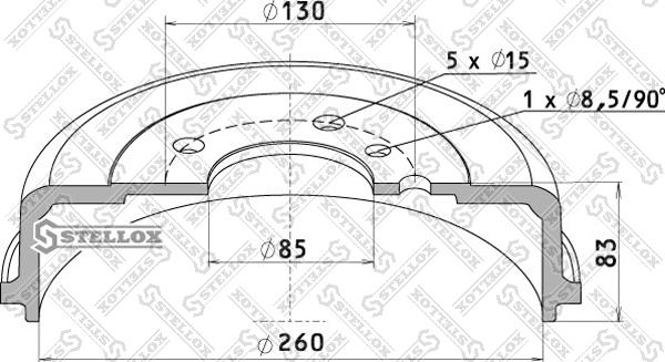 Stellox 85-00157-SX - Тормозной барабан unicars.by