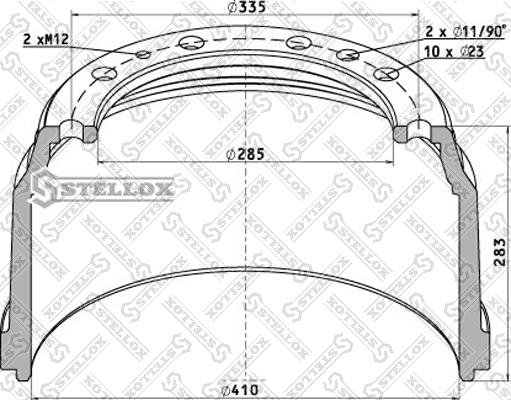 Stellox 85-00111-SX - Тормозной барабан unicars.by