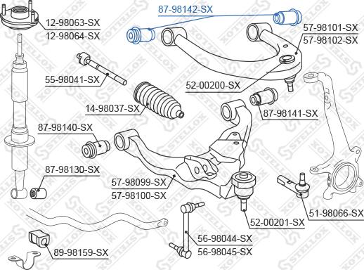 Stellox 87-98142-SX - Сайлентблок, рычаг подвески колеса unicars.by