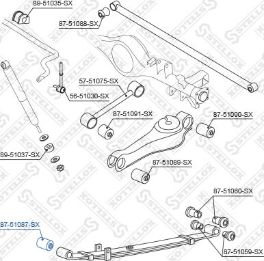 Stellox 87-51087-SX - Сайлентблок, рычаг подвески колеса unicars.by