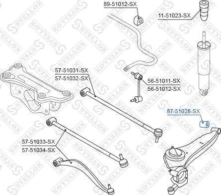 Stellox 87-51028-SX - Сайлентблок, рычаг подвески колеса unicars.by