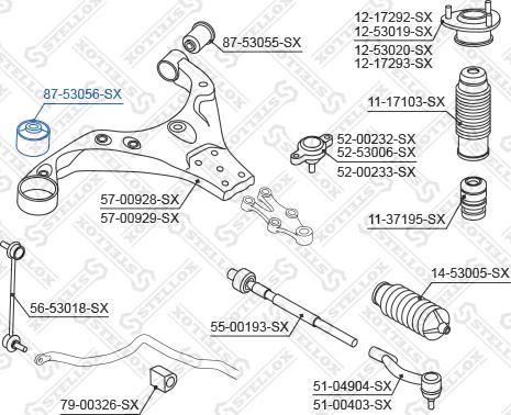 Stellox 87-53056-SX - Сайлентблок, рычаг подвески колеса unicars.by