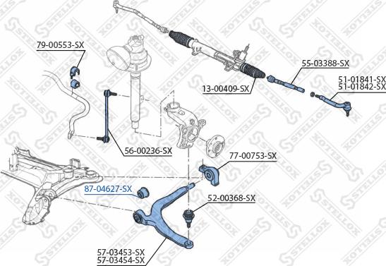 Stellox 87-04627-SX - Сайлентблок, рычаг подвески колеса unicars.by