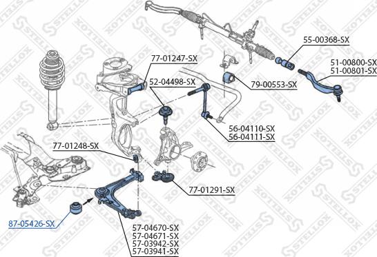 Stellox 87-05426-SX - Сайлентблок, рычаг подвески колеса unicars.by