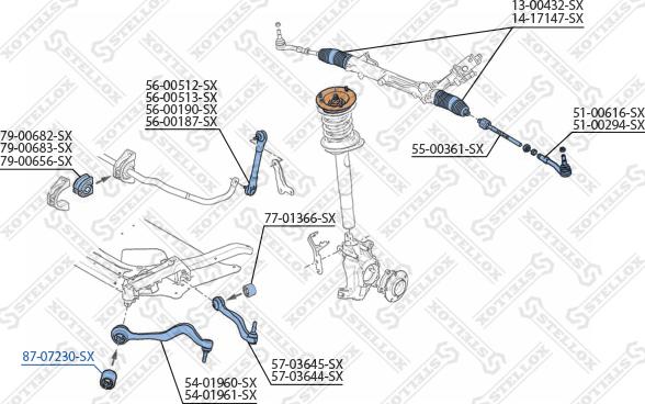 Stellox 87-07230-SX - Сайлентблок, рычаг подвески колеса unicars.by