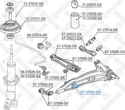 Stellox 87-37057-SX - Сайлентблок, рычаг подвески колеса unicars.by