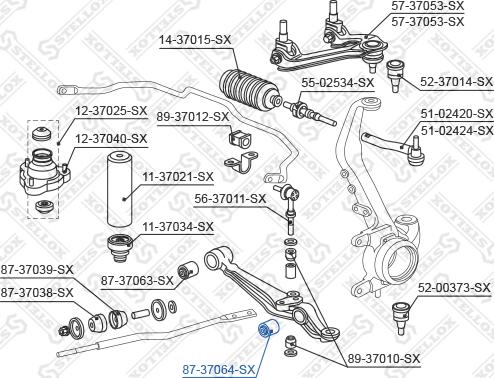 Stellox 87-37064-SX - Сайлентблок, рычаг подвески колеса unicars.by