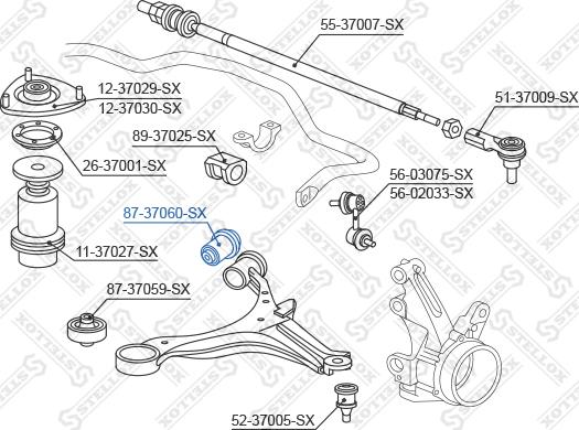 Stellox 87-37060-SX - Сайлентблок, рычаг подвески колеса unicars.by