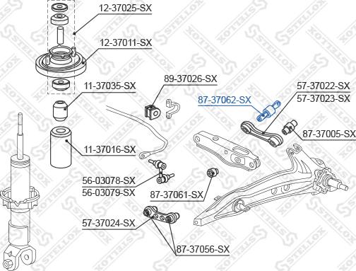 Stellox 87-37062-SX - Сайлентблок, рычаг подвески колеса unicars.by