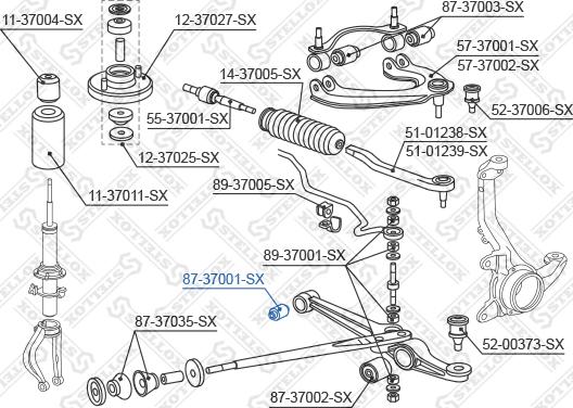 Stellox 87-37001-SX - Сайлентблок, рычаг подвески колеса unicars.by