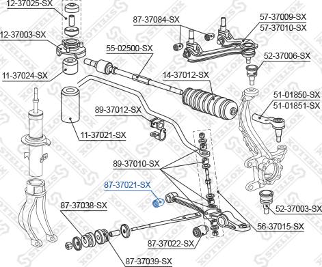 Stellox 87-37021-SX - Сайлентблок, рычаг подвески колеса unicars.by