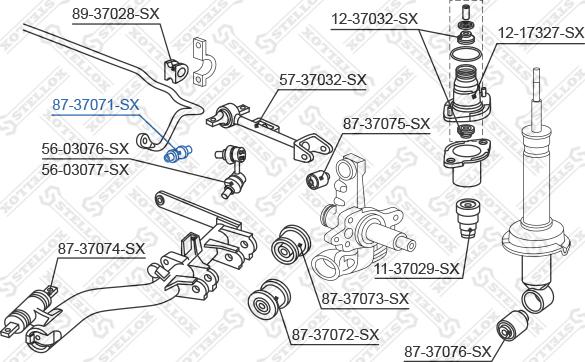 Stellox 87-37071-SX - Сайлентблок, рычаг подвески колеса unicars.by