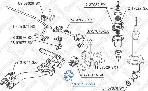 Stellox 87-37072-SX - Сайлентблок, рычаг подвески колеса unicars.by