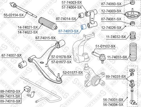 Stellox 87-74013-SX - Сайлентблок, рычаг подвески колеса unicars.by