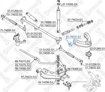 Stellox 87-74022-SX - Сайлентблок, рычаг подвески колеса unicars.by