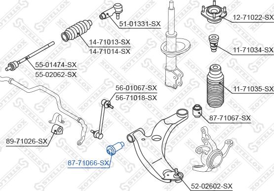 Stellox 87-71066-SX - Сайлентблок, рычаг подвески колеса unicars.by