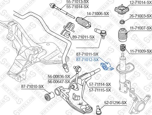 Stellox 87-71012-SX - Сайлентблок, рычаг подвески колеса unicars.by