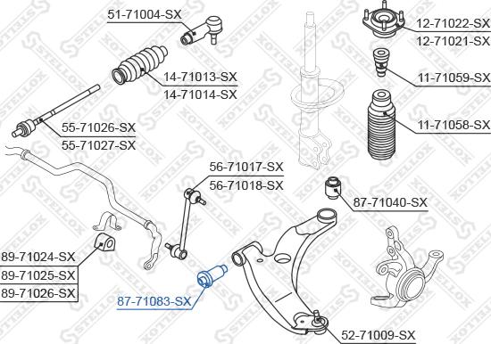 Stellox 87-71083-SX - Сайлентблок, рычаг подвески колеса unicars.by