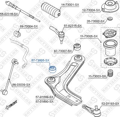 Stellox 87-73006-SX - Сайлентблок, рычаг подвески колеса unicars.by