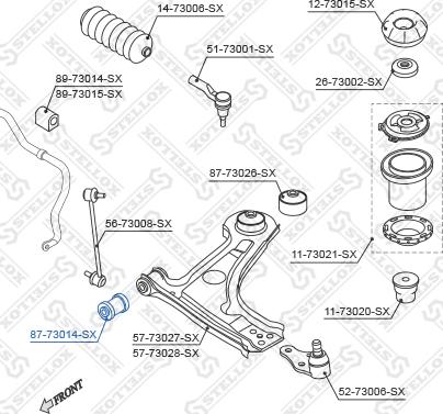 Stellox 87-73014-SX - Сайлентблок, рычаг подвески колеса unicars.by