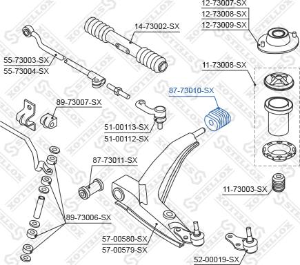 Stellox 87-73010-SX - Сайлентблок, рычаг подвески колеса unicars.by