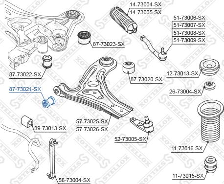 Stellox 87-73021-SX - Сайлентблок, рычаг подвески колеса unicars.by