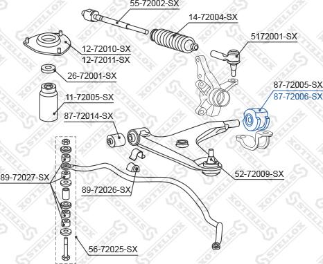 Stellox 87-72006-SX - Сайлентблок, рычаг подвески колеса unicars.by