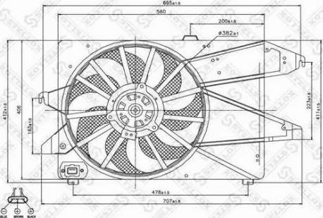 Stellox 29-99322-SX - Вентилятор, охлаждение двигателя unicars.by