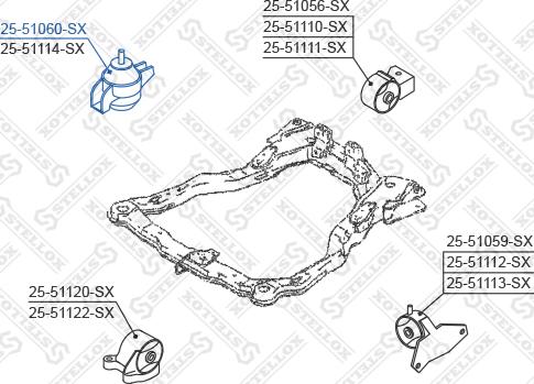 Stellox 25-51060-SX - Подушка, опора, подвеска двигателя unicars.by