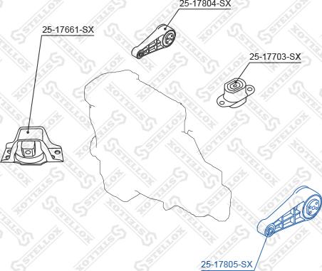 Stellox 25-17805-SX - Подушка, опора, подвеска двигателя unicars.by