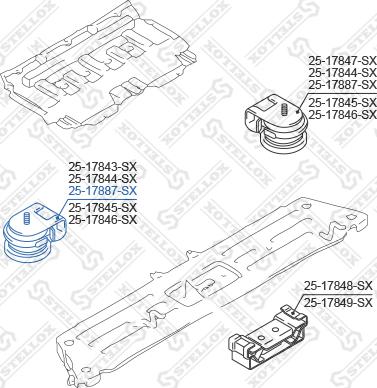 Stellox 25-17887-SX - Подушка, опора, подвеска двигателя unicars.by