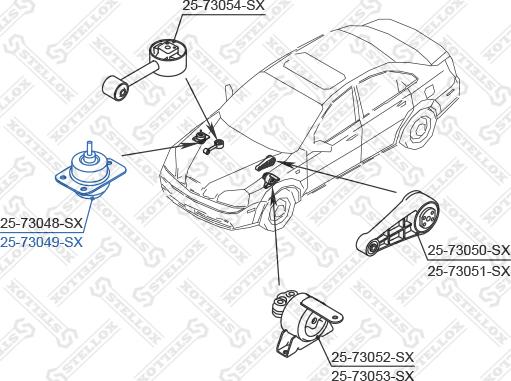 Stellox 25-73049-SX - Подушка, опора, подвеска двигателя unicars.by