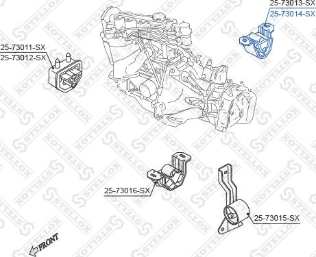 Stellox 25-73014-SX - Подушка, опора, подвеска двигателя unicars.by