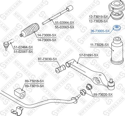 Stellox 26-73005-SX - Подшипник качения, опора стойки амортизатора unicars.by