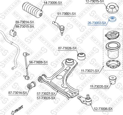 Stellox 26-73002-SX - Опора стойки амортизатора, подушка unicars.by