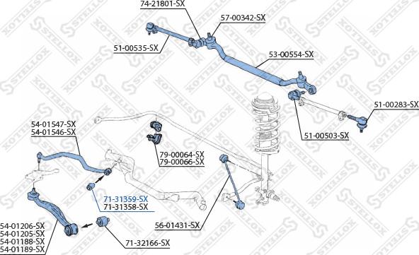 Stellox 71-31359-SX - Сайлентблок, рычаг подвески колеса unicars.by