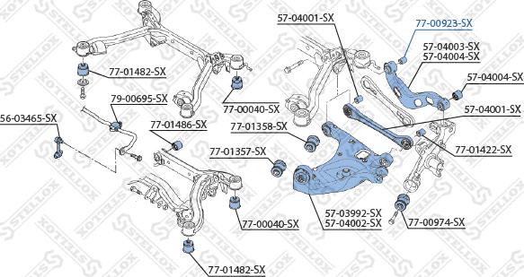 Stellox 77-00923-SX - Сайлентблок, рычаг подвески колеса unicars.by