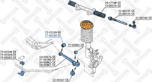 Stellox 77-00145-SX - Сайлентблок, рычаг подвески колеса unicars.by