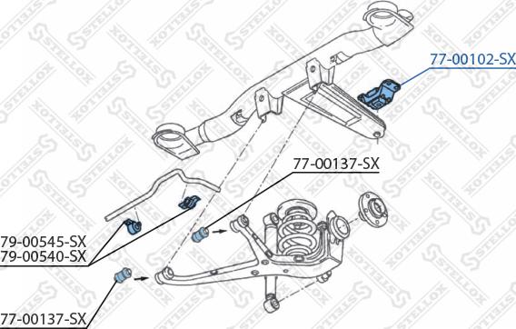 Stellox 77-00102-SX - Сайлентблок, рычаг подвески колеса unicars.by