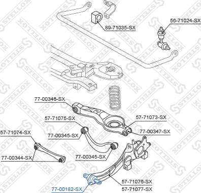 Stellox 77-00182-SX - Сайлентблок, рычаг подвески колеса unicars.by