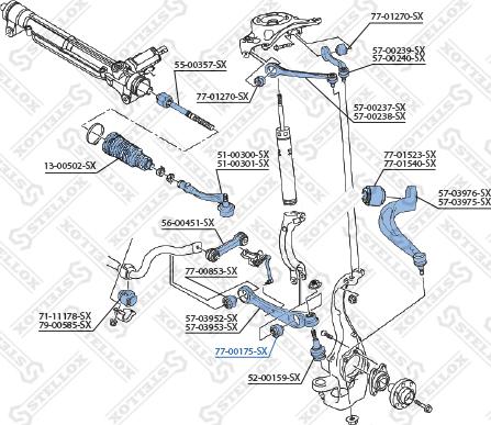 Stellox 77-00175-SX - Сайлентблок, рычаг подвески колеса unicars.by