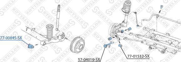 Stellox 77-00845-SX - Сайлентблок, рычаг подвески колеса unicars.by