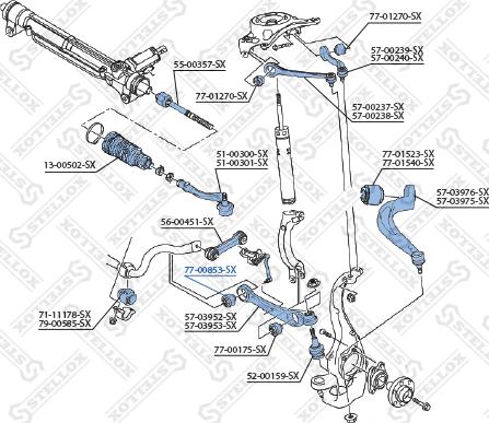 Stellox 77-00853-SX - Сайлентблок, рычаг подвески колеса unicars.by